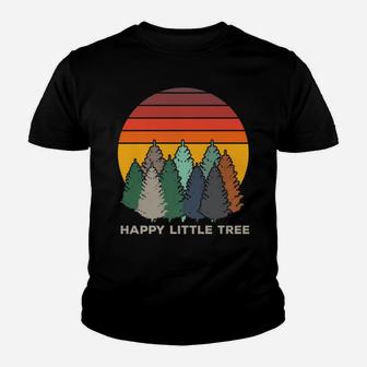 Happy Little Tree Bob Style Vintage Forests Earth Day Gifts Youth T-shirt | Crazezy UK