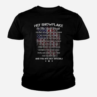 Hey Snowflake In The Real World Veteran Military Youth T-shirt | Crazezy DE