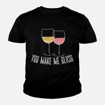 Hiking And Running Funny Wine You Make Me Blush Youth T-shirt | Crazezy