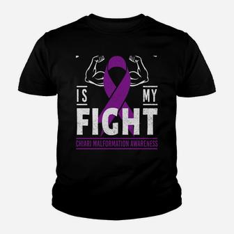 His Fight Is My Fight Chiari Malformation Awareness Ribbon Youth T-shirt | Crazezy