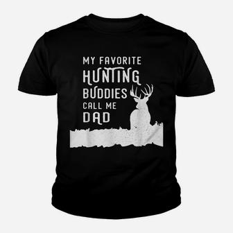Hunter Dad Hunts Deer With Kids Sons Daughter Gift From Kids Youth T-shirt | Crazezy UK