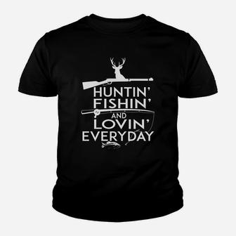 Hunting Fishing Shirt And Loving Everyday- Country Youth T-shirt | Crazezy