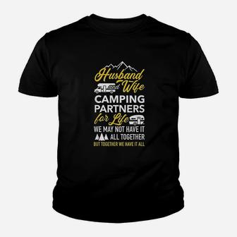 Husband And Wife Camping Partners For Life Rv Trailer Youth T-shirt | Crazezy