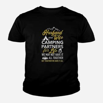 Husband And Wife Camping Partners For Life Youth T-shirt | Crazezy AU