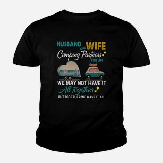 Husband And Wife Camping Partners For Life Youth T-shirt | Crazezy