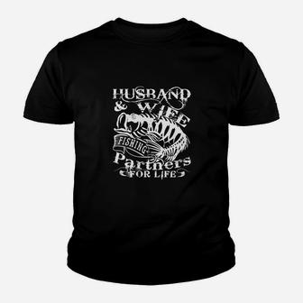 Husband And Wife Fishing Partner For Life T Shirt Youth T-shirt | Crazezy