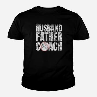 Husband Father Baseball Coach Fathers Day Premium Youth T-shirt | Crazezy