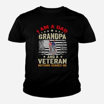 I Am A Dad Grandpa And A Veteran-Funny Veterans Day Usa Flag Youth T-shirt | Crazezy AU