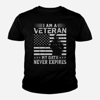 I Am A Veteran My Oath Never Expires Veteran Day Gift Youth T-shirt | Crazezy