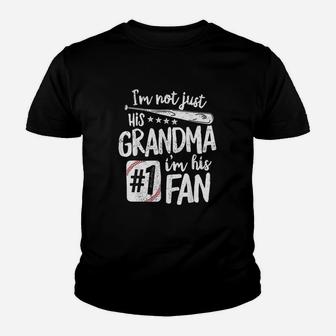 I Am Not Just His Grandma I Am His 1 Fan Baseball Youth T-shirt | Crazezy UK