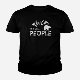 I Eat People Bear Hiking Camping Lover Hiker Outdoors Youth T-shirt | Crazezy UK