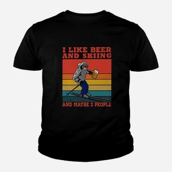 I Like Beer And Skiing And Maybe 3 People Youth T-shirt | Crazezy