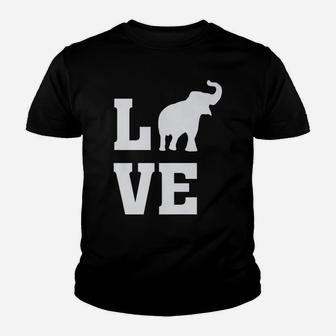 I Love Elephants - Animal Elephant Lover Youth T-shirt | Crazezy