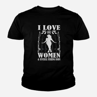I Love One Women And Several Fishing Rod Youth T-shirt | Crazezy DE