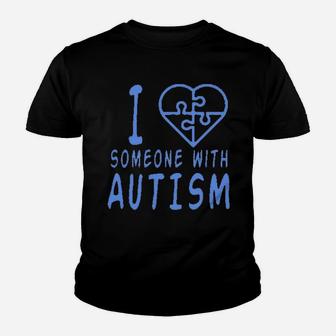 I Love Someone With Autism Blue Baseball Youth T-shirt | Crazezy CA