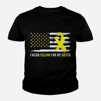I Wear Yellow For My Sister Spina Bifida Awareness Month Youth T-shirt | Crazezy DE