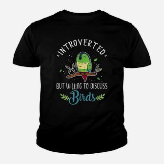Introverted But Willing To Discuss Birds Green Cheek Parrot Youth T-shirt | Crazezy UK