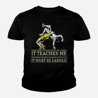 It Must Be Earned Wrestling Youth T-shirt | Crazezy