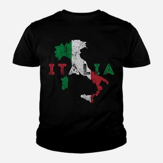 Italian Map And Flag Souvenir - Distressed Italy Sweatshirt Youth T-shirt | Crazezy