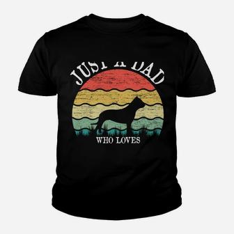 Just A Dad Who Loves Presa Canario Dog Lover DAD Gift Youth T-shirt | Crazezy AU