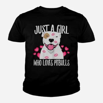 Just A Girl Who Loves Pit-Bulls Terrier Lover Dad Mom Funny Youth T-shirt | Crazezy DE