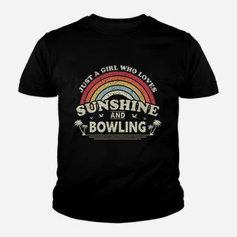 Just A Girl Who Loves Sunshine And Bowling Youth T-shirt | Crazezy