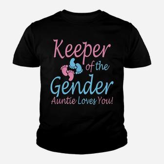 Keeper Of The Gender Auntie - Gender Reveal Party Idea Youth T-shirt | Crazezy AU