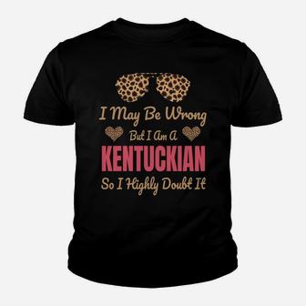 Kentuckian Leopard Print Kentucky Cute Funny Saying Gift Youth T-shirt | Crazezy
