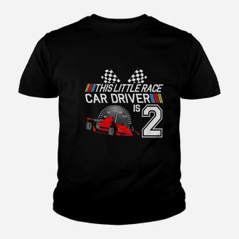 Kids 2 Year Old Race Car Birthday 2nd Racing Party Gift Youth T-shirt | Crazezy DE