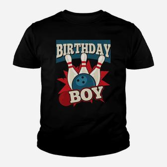 Kids Birthday Boy Cool Bowler Party Bowling Red Blue Theme Youth T-shirt | Crazezy UK