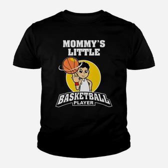 Kids Boys Mommys Little Basketball Player Tee Youth T-shirt | Crazezy