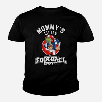 Kids Football Boys Mommys Little Football Player Youth T-shirt | Crazezy