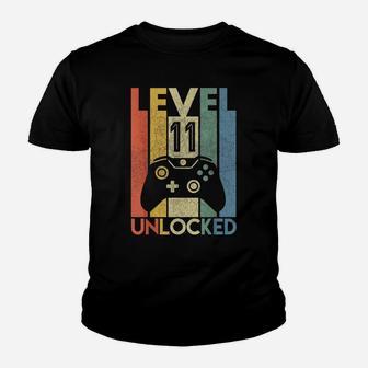 Level 11 Unlocked Shirt Funny Video Gamer 11Th Birthday Gift Youth T-shirt | Crazezy DE
