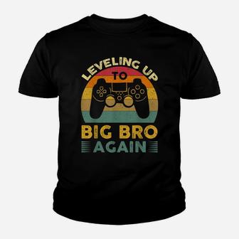 Leveling Up To Big Bro Again Vintage Gift Big Brother Again Youth T-shirt | Crazezy