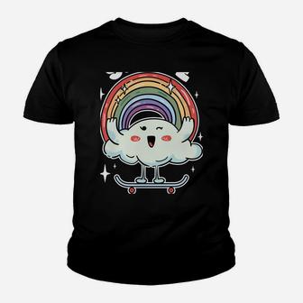 LGBT Rainbow Skateboard Skate Don't Hate Pride Skateboarding Youth T-shirt | Crazezy
