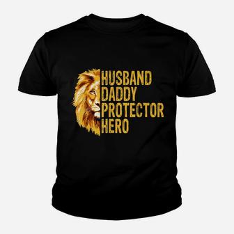 Lion Dad Funny Husband Daddy Protector Hero Fathers Day Youth T-shirt | Crazezy CA