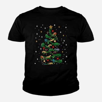 Lizard Christmas Tree Funny Reptile Lover Xmas Gifts Youth T-shirt | Crazezy DE