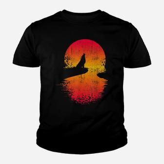 Lone Wolf Howling - Sun Set Youth T-shirt | Crazezy