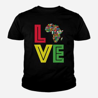 Love Africa Flag Melanin Sweatshirt African Pride Map Black Youth T-shirt | Crazezy