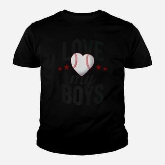 Love My Boys Baseball Mother Mama Player Team Youth T-shirt | Crazezy
