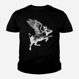 Love Pig Flying Winged Pigs Youth T-shirt | Crazezy CA