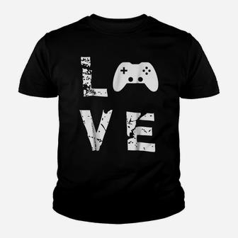 Love Video Games Valentine's Day Funny Youth T-shirt | Crazezy