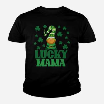 Lucky Mama Mother St Patrick's Day Clover Gnome Irish Gift Youth T-shirt | Crazezy CA
