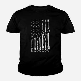 Mechanic Flag Shirt Patriotic Mechanic Usa Flag Gift Youth T-shirt | Crazezy
