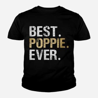 Mens Best Poppie Graphic Poppie Gift From Granddaughter Grandson Youth T-shirt | Crazezy