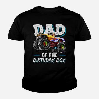 Mens Dad Of The Birthday Boy Monster Truck Birthday Novelty Gift Youth T-shirt | Crazezy UK