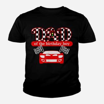 Mens Dad Of The Birthday Boy Race Car Daddy T Shirt Youth T-shirt | Crazezy