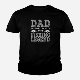 Mens Dad The Fishing Legend Funny Fathers Day Fishing Gift Premium Youth T-shirt | Crazezy