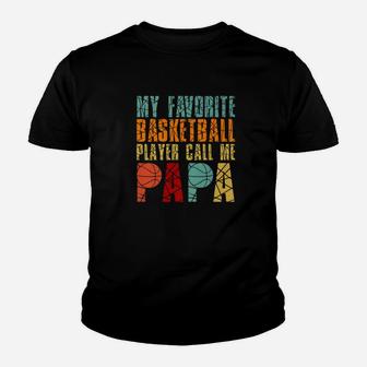 Mens Favorite Basketball Player Calls Me Papa Fathers Day Premium Youth T-shirt | Crazezy