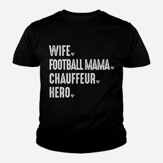 Mens Football Mama Novelty For Women Moms Wife Hero Youth T-shirt | Crazezy